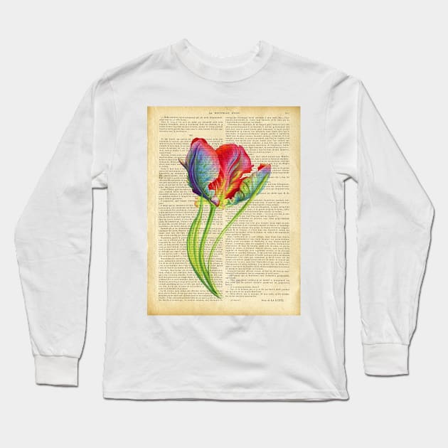 Botanical print - Tulip Long Sleeve T-Shirt by redwitchart